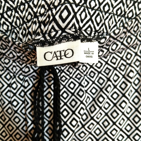 Cato women’s long maxi skirt L flowy Geometric yellow black summer beach party - Picture 5 of 6